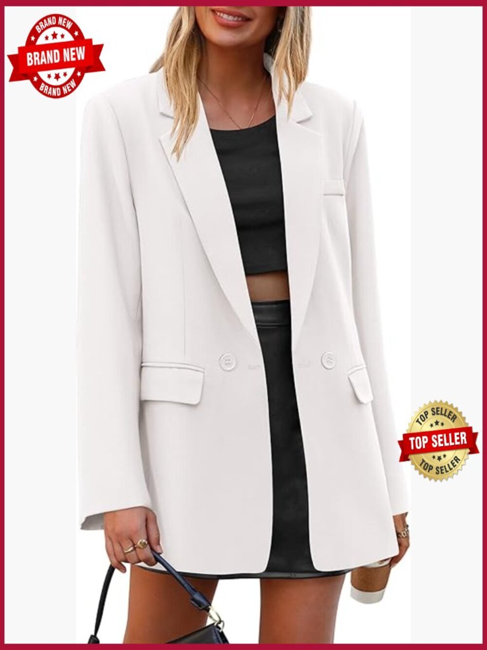 Women's Long Sleeve Lapel Blazer Business Casual Suit Jacket Office Work